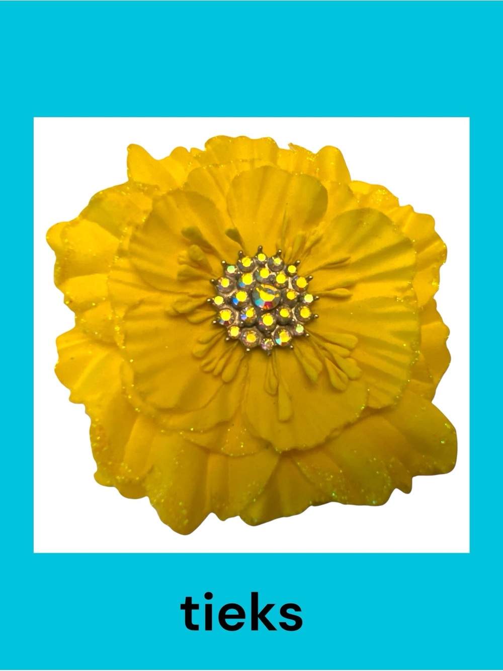 Tieks Yellow Floral Topper with Rhinestone Center